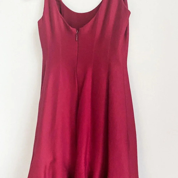 Halston Heritage Red Burgundy Sleeveless Mermaid Fit Flare Prom Red  Carpet Gown - Picture 8 of 9